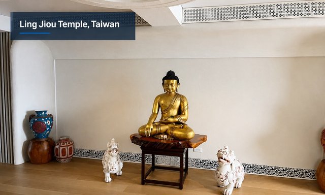 The main hall at Ling Jiou Temple, Taiwan.