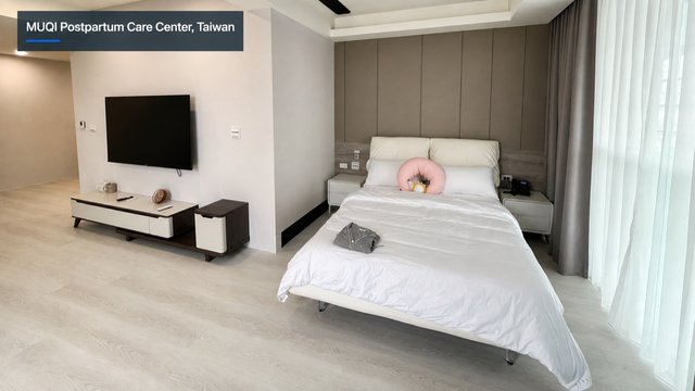 A care suite at the MUQI Postpartum Care Center, Taiwan.