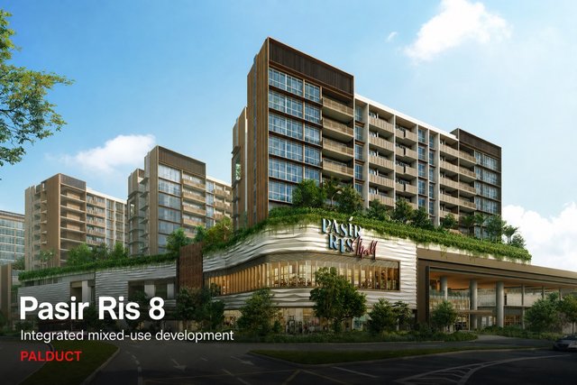 Pasir Ris 8, Singapore: a mall podium with residential blocks above, served by Kingspan PalDuct ductwork.